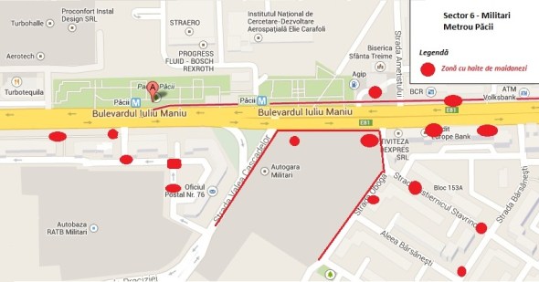 harta zona Bucuresti - Militari - Metrou Pacii